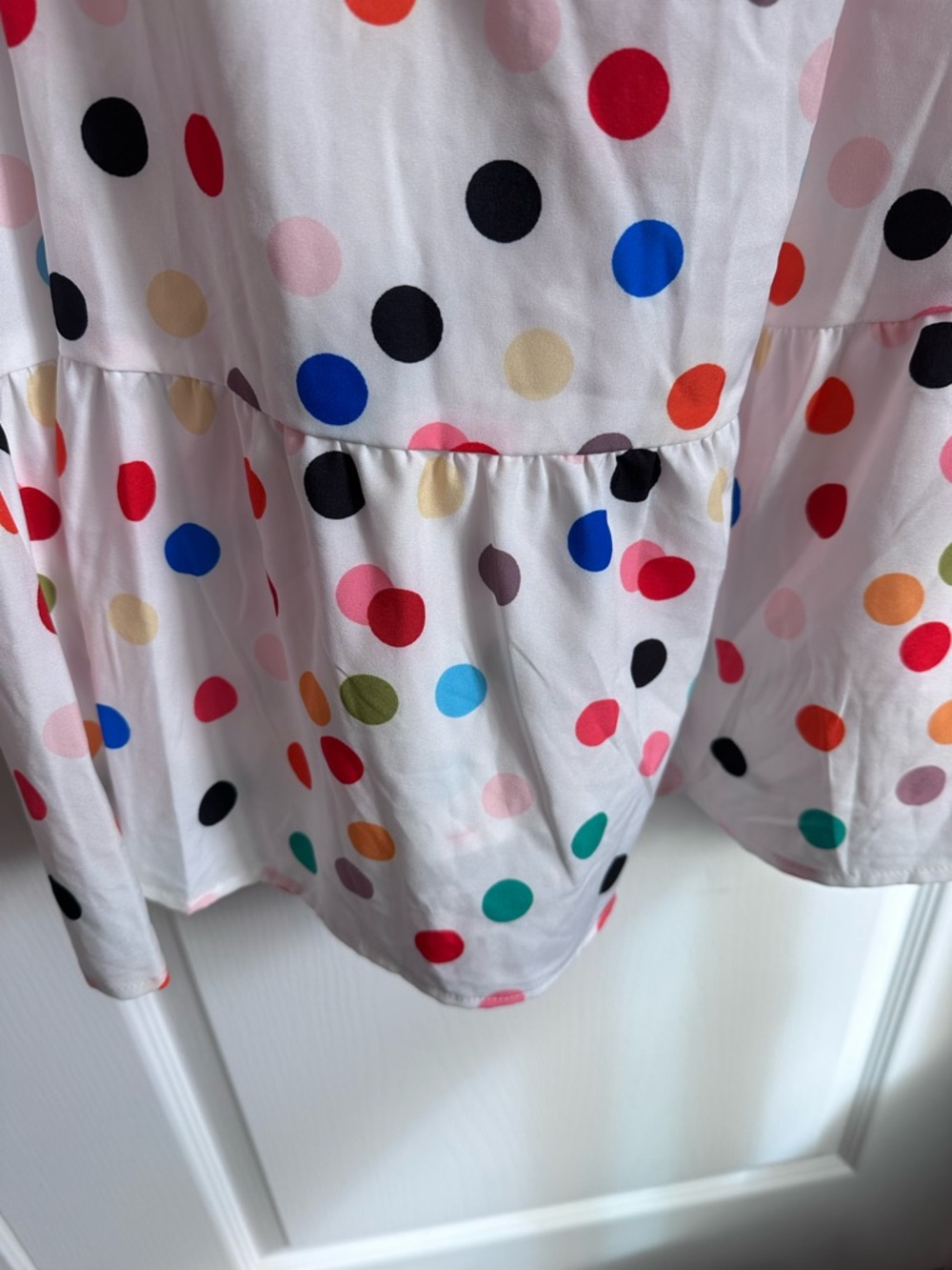 SHEIN White Mini Dress with Multicolor Polka Dots - Picture 5 of 7